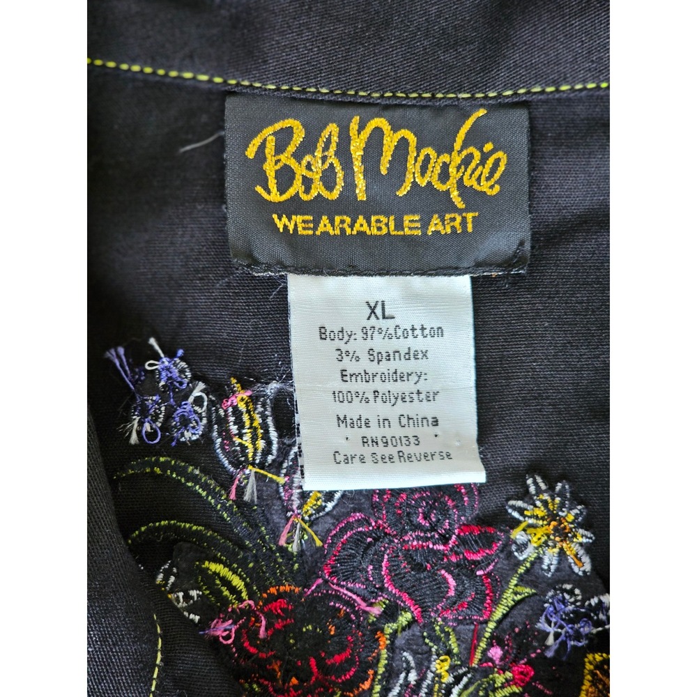 Bob Mackie Wearable Art Jacket XL Black The Parade of the Flowers Embroidered - Picture 4 of 9